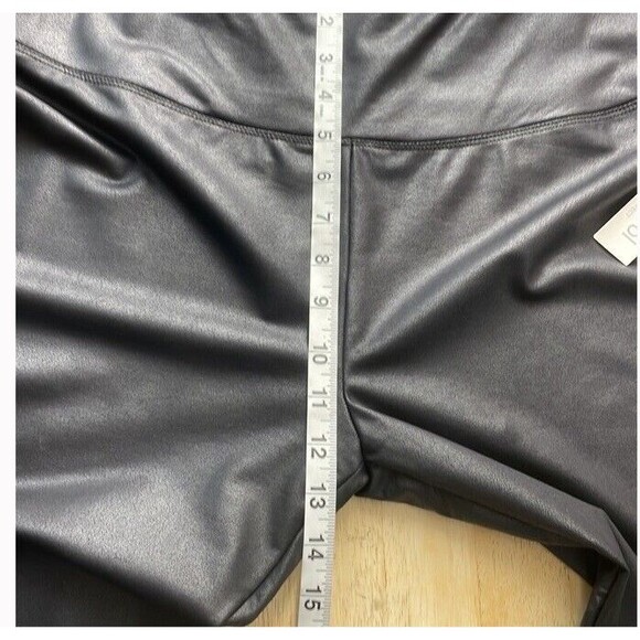 Rachel Zoe Solid Black Tummy Control Seamed Ponte Leggings XL Sexy Sleek Biker - Picture 10 of 12